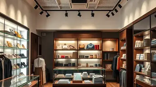 Boutique retail store with track lighting